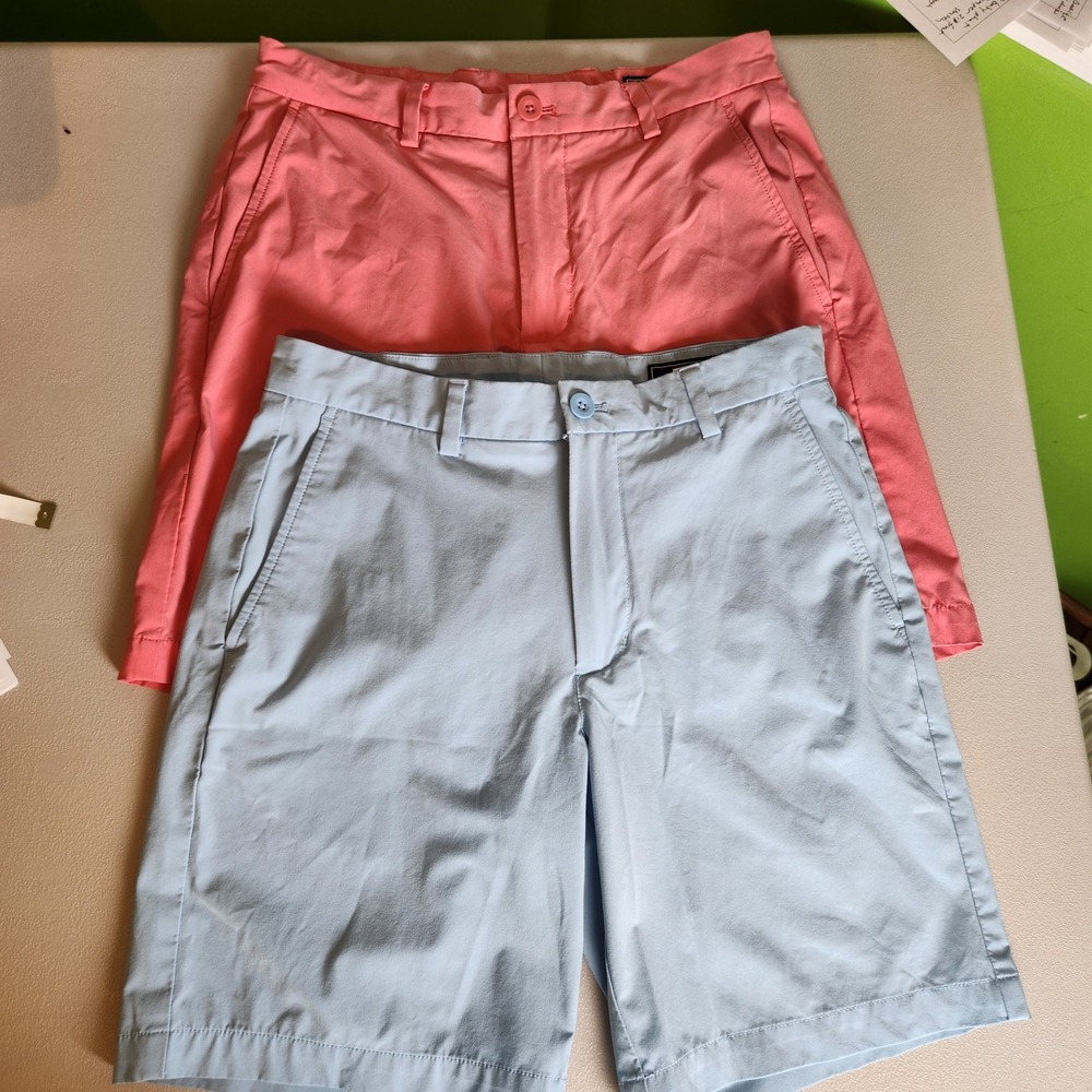 Vineyard Vines Golf Shorts Bundle Blue Pink Coral Stretch Performance Size 30 - Picture 2 of 9
